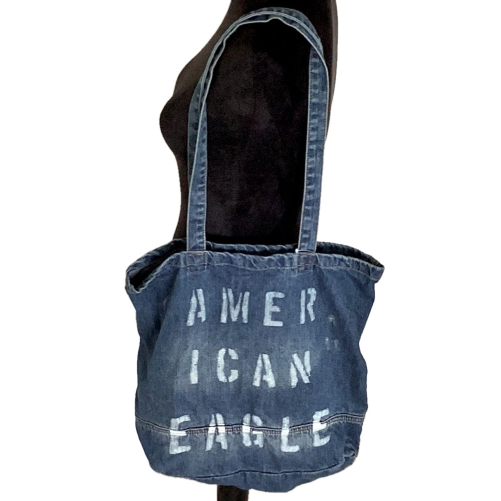American Eagle distressed Blue Denim jean tote Bag. ❗️NEW❗️